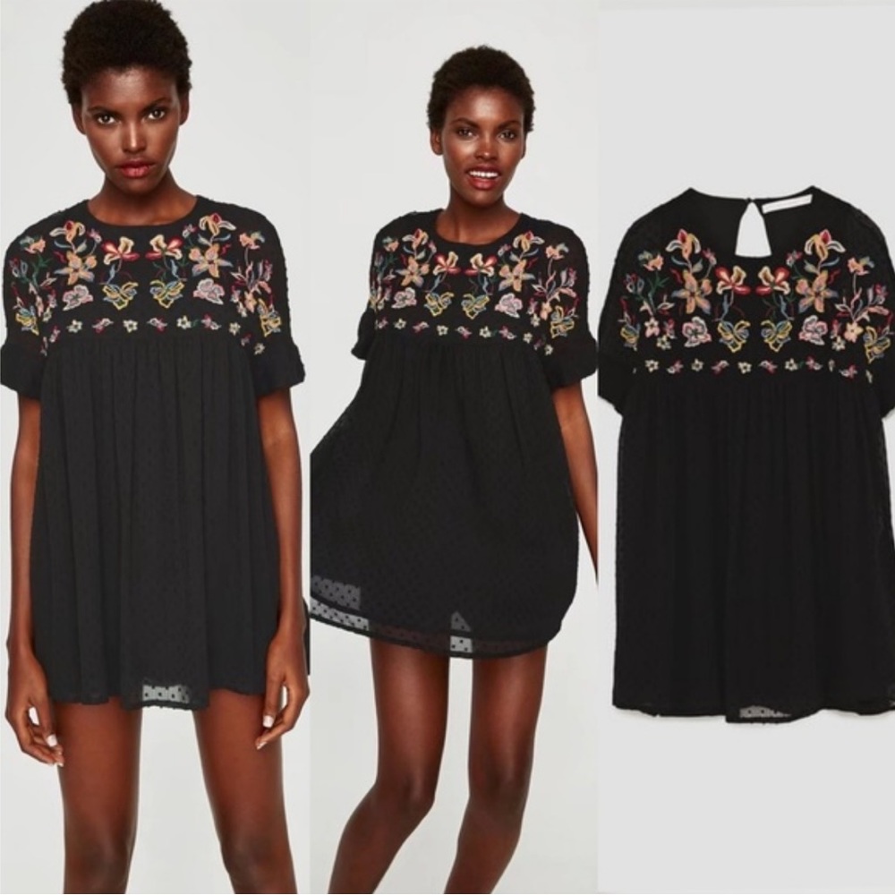 Zara Floral Embroidered Dress - Picture 4 of 16